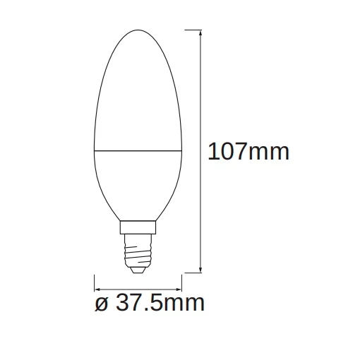 LED Smart bulb E14, C37, 4.9W, 470Lm, RGBW