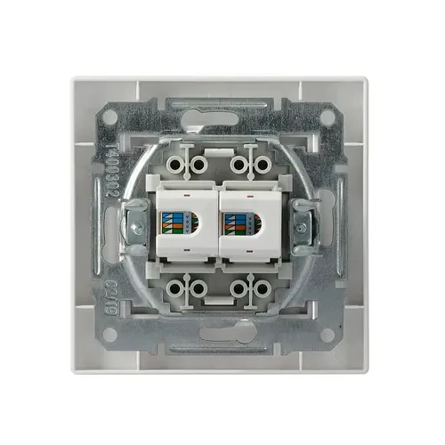 Built-in data 2xRJ45 socket with frame CAT5E UTP, Asfora