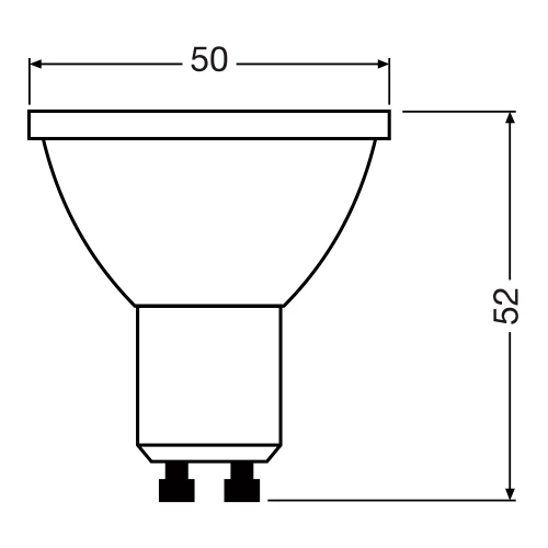 LED лампа GU10, 36°, 9,6Вт, 750лм, 3000К