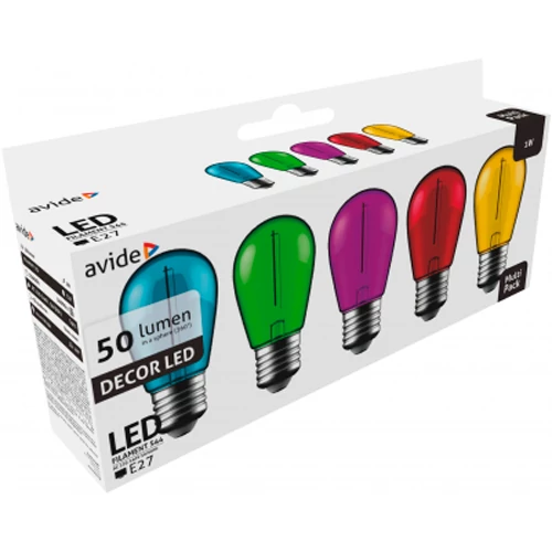 LED spuldžu komplekts (5 gab.) E27, S14, 1W, 50lm