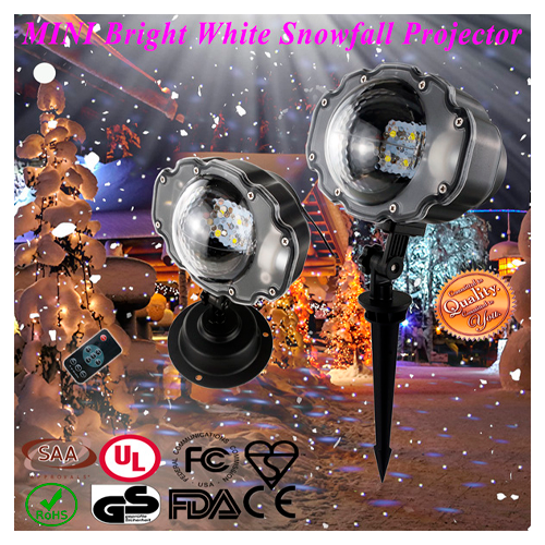 Waterproof laser projector for garden and home - snowfall projection with remote control