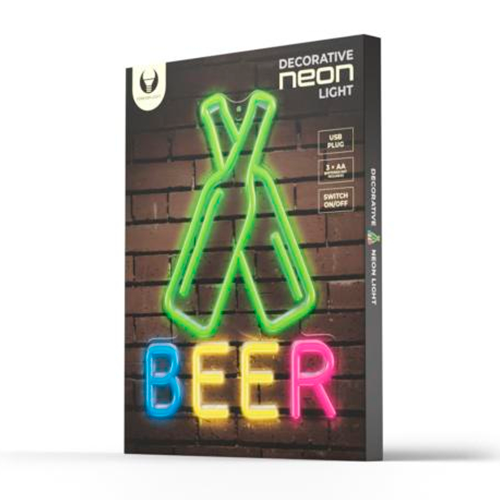 LED Neon light sign - beer, multicolor