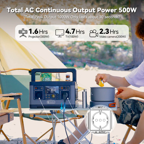 3in1 Solāra 500W Portatīvā elektro stacija P63, 520Wh, 3 uzlādes iespējas, 11 izejas uzlādēšanai