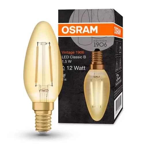 Vintage style LED bulb E14, C35, 1.5W, 120lm, 2400K