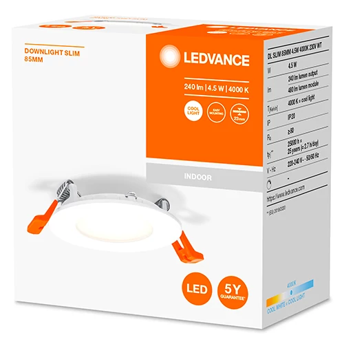 LED Iebūvējams panelis 4.5W 4000K DOWNLIGHT SLIM