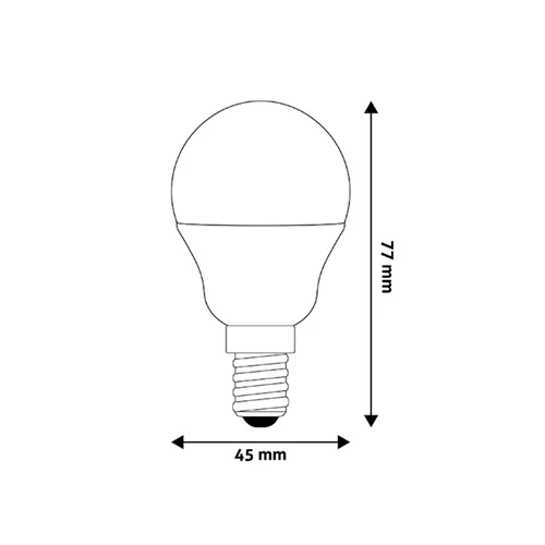 LED spuldze E14, P45, 4.5W, 470lm, 3000K