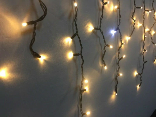 Christmas garland - icicles with crystals for facades and indoors