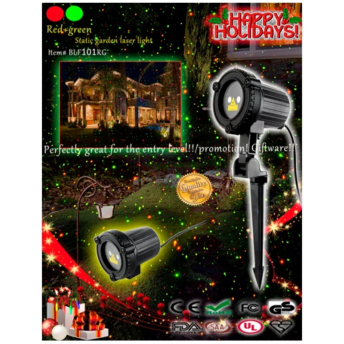 Waterproof laser projector for garden and home - red and green laser projection