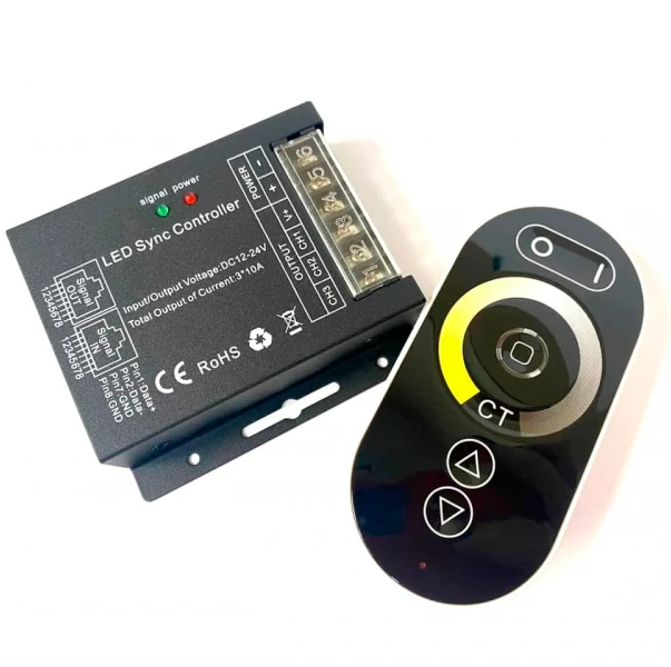 Two-color LED strip controller with remote control CCT Touch 12V-24V 10A