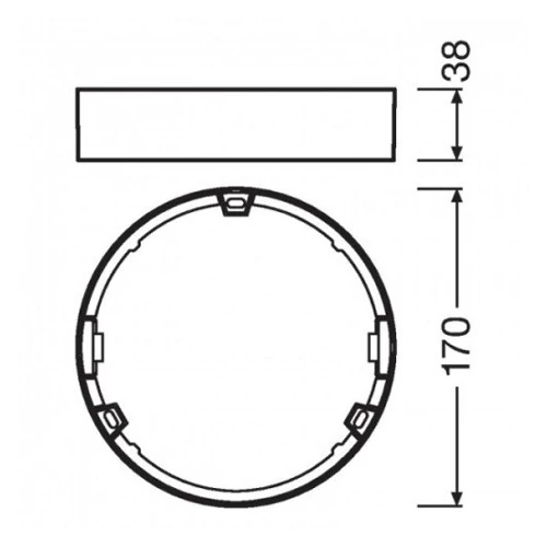 Paneļu rāmis apaļš Ø 170 mm DOWNLIGHT SLIM FRAME DN 155 WT