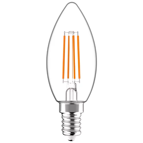 LED bulb E14, C35, 6.5W, 806lm, 2700K, filament