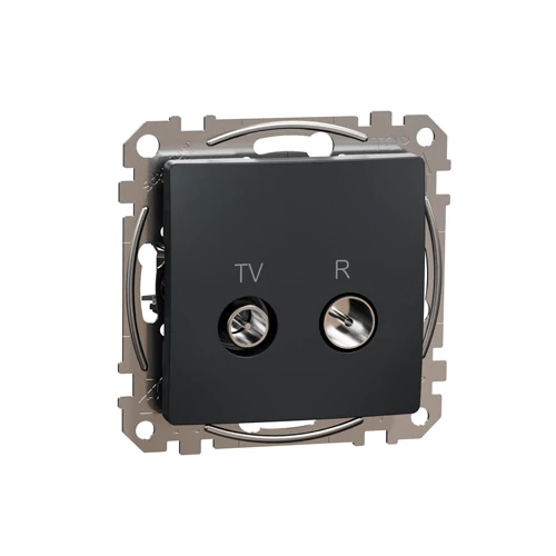 Built-in TV/R through-connection socket, mechanical SEDNA Design