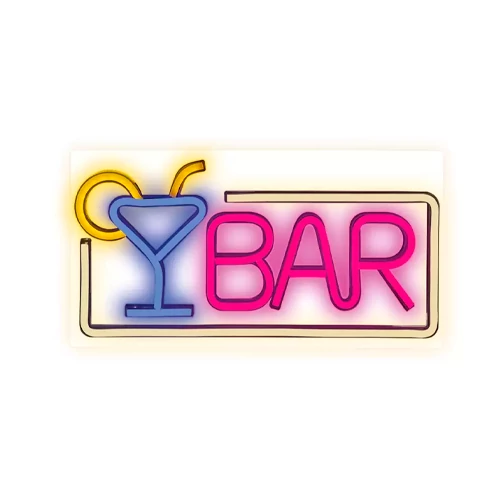 LED Neon light sign - bar, multicolor