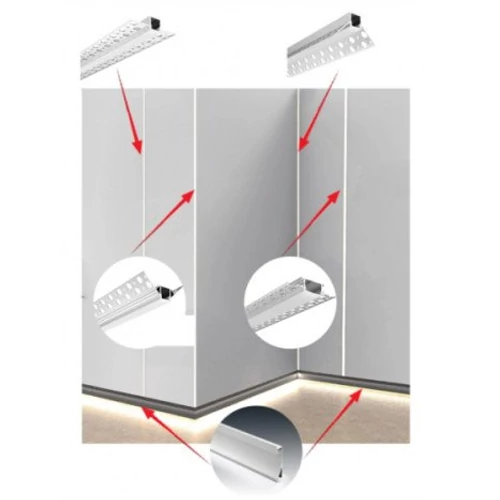 Anodized aluminum profile for LED strip HB-56X15