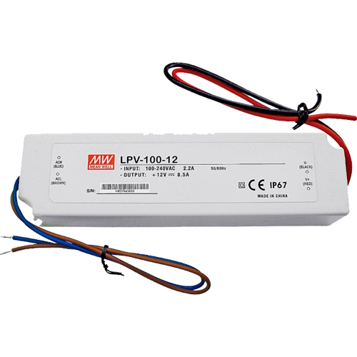 LED Pulse power supply unit 12V, 100W, IP67, 8.5A