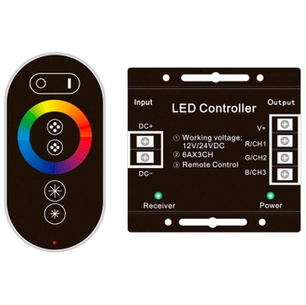 RGB Controller for LED strip with remote control 12V 216W