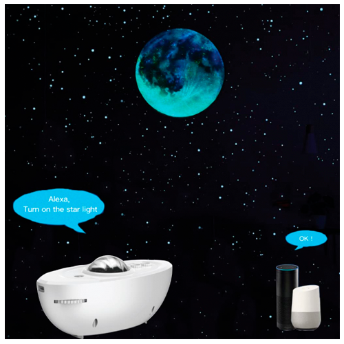 Умный проектор с колонкой для дома - проекция звёздного неба, галактики, космоса