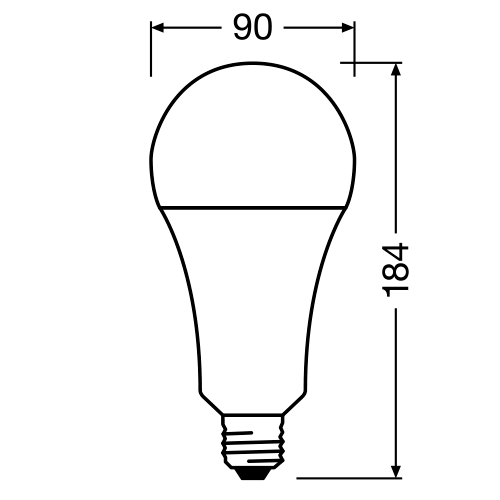 LED Лампа E27, A200, 24.9W, 3452Lm, 200°, 2700K