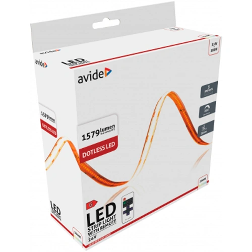 LED лента COB с пультом 3000K, IP20, 24V, 6,6W, 5m