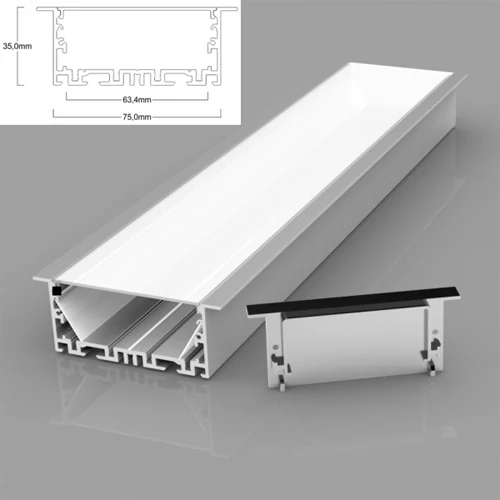 Anodized aluminum profile for LED strip WITHOUT COVER