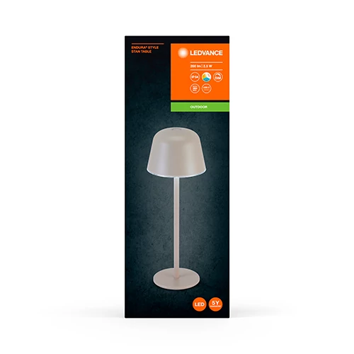 Āra galda lampa ar akumulatoru ENDURA STYLE TABLE, 2.5W, IP54, USB, 2700-6500K