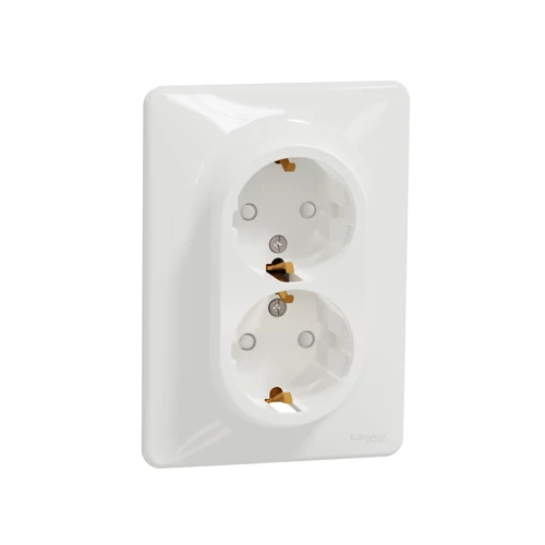 Built-in 2-gang socket grounded, mechanical SEDNA Design