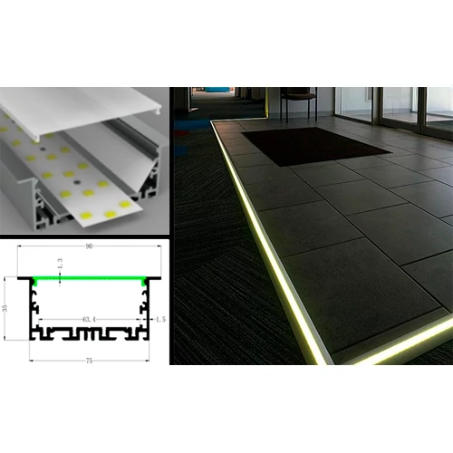 Anodized aluminum profile for LED strip WITHOUT COVER