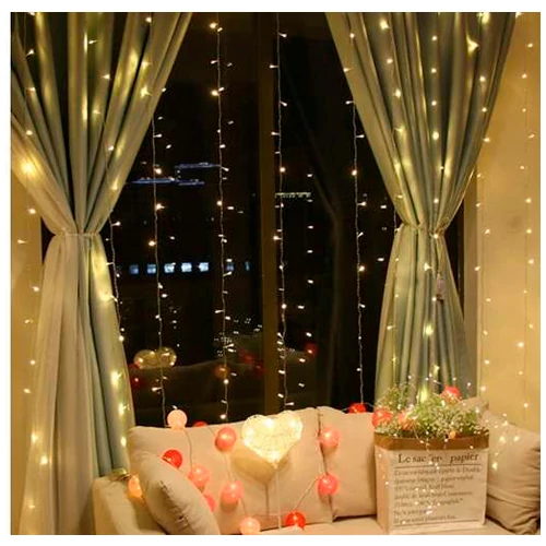 Christmas string - curtains 3x3m, warm white