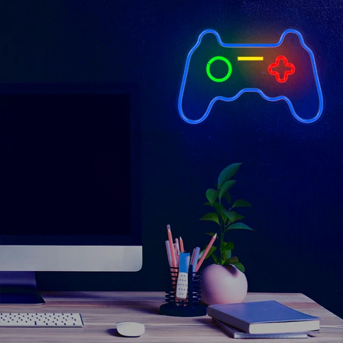 LED Neon light sign - GAMEPAD, multicolor