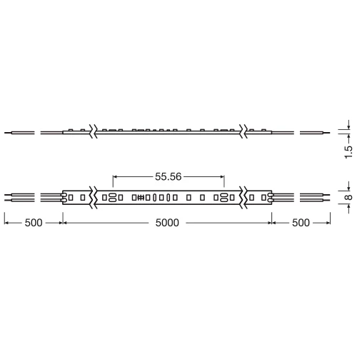 LED Lente 5m 3000K IP00 8.6W