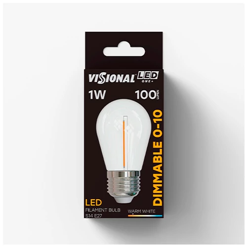 LED Dimmējama spuldze filament E27, S14, 1W, 3000K, 100Lm, IP65