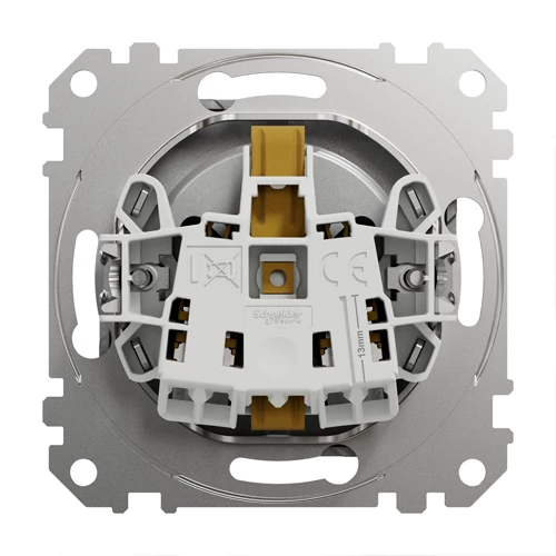 Built-in 1-gang socket grounded, mechanical SEDNA Design