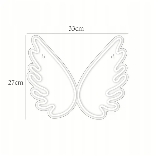 LED light sign - WINGS, Neon, white