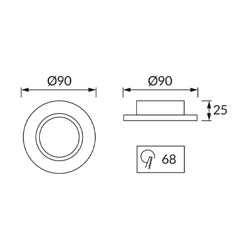 Recessed luminaire SELENA C, excl. GU10, MR16, max 35W, IP20