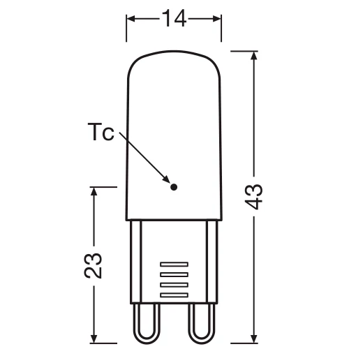 LED bulb G9, 2.6W, 2700K, 320lm