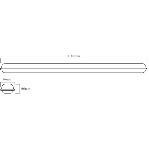 LED linear luminaire 120cm, 36W, 4000K, IP65 SUBMARINE INTEGRATED