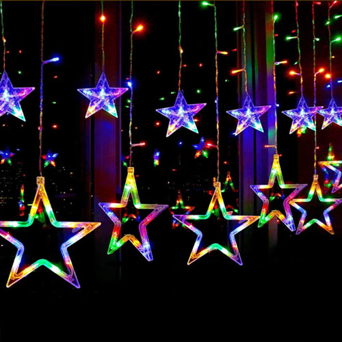 Christmas garland - curtain with stars