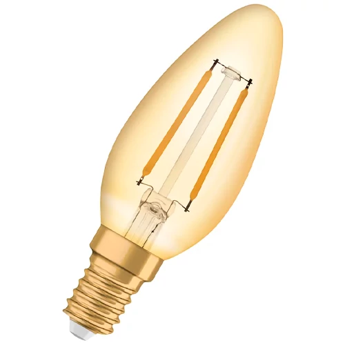 Vintāža stila LED spuldze E14, C35, 1.5W, 120lm, 2400K