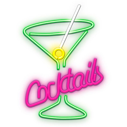 LED Neon light sign - coctail, multicolor