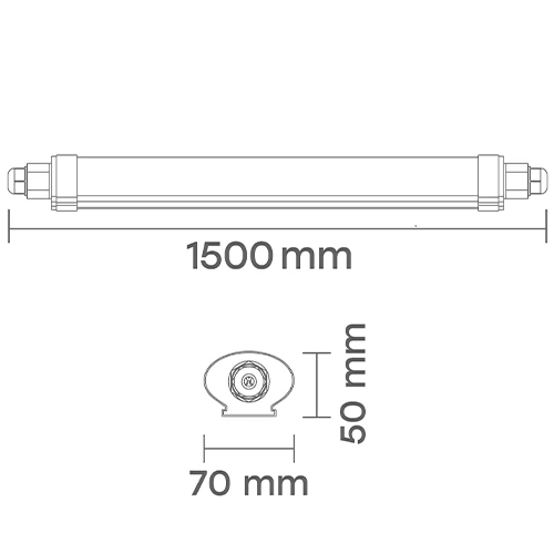 LED Waterproof 70W linear light with PHILIPS diodes 150cm, 4000K