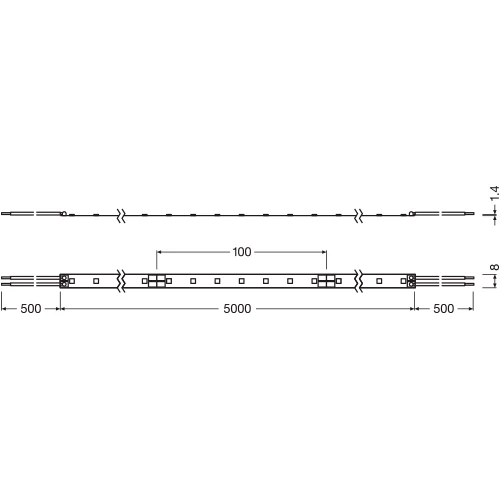 LED лента 5м 3000K IP00 8.1W