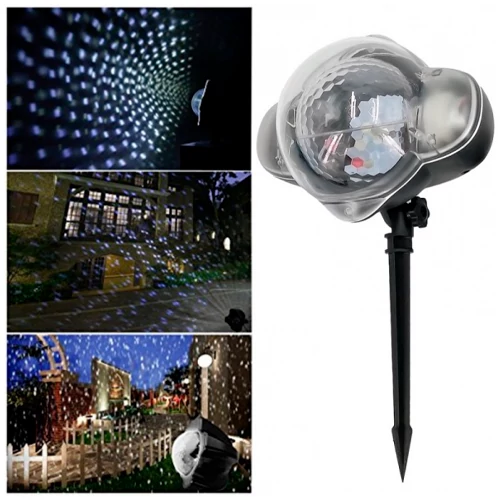 Waterproof laser projector for garden and home - snowfall projection with remote control