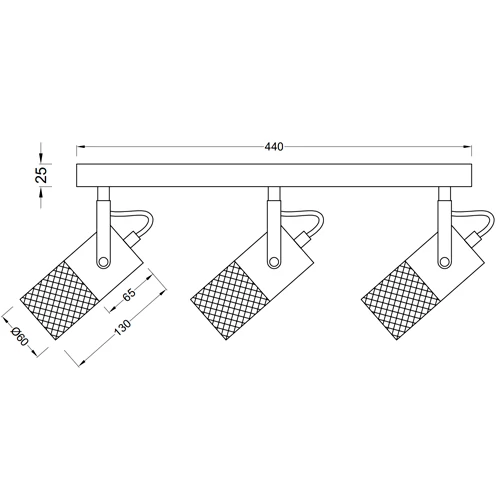 Ceiling lamp TOSH, excl. 3 x E14, max. 40W