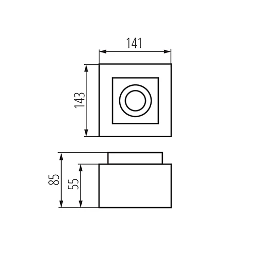 Surface-mounted light STOBI DLP 50-W, excl. GU10, max 10W, IP20