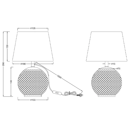 Table lamp JONNA, excl. 2 x E14, max. 10W