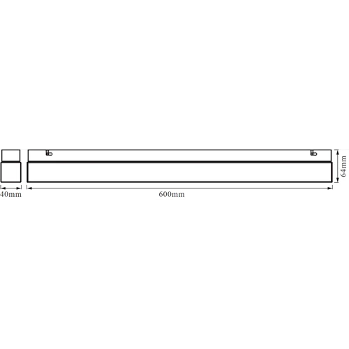 LED lineārais gaismeklis 60cm, 14W, 3000K - 4000K, IP44 LED SQUARE