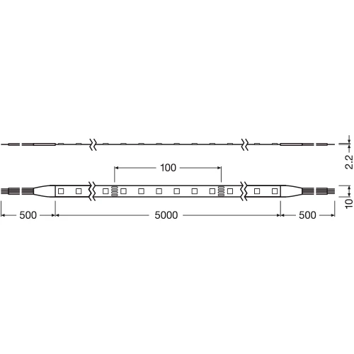 LED лента 5м RGB IP00 14,4Вт