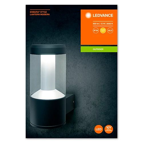 Fasādes gaismeklis 12W, 3000K, IP44 ENDURA STYLE LANTERN MODERN