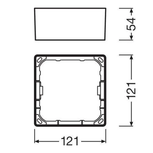 Paneļu rāmis kvadrāta 121 mm DOWNLIGHT SLIM FRAME SQ 105 WT