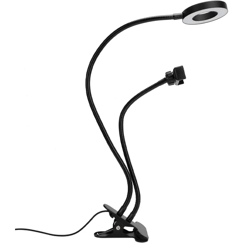 LED Selfie lamp with clip 5W, CCT, 24LED, Ø9 cm